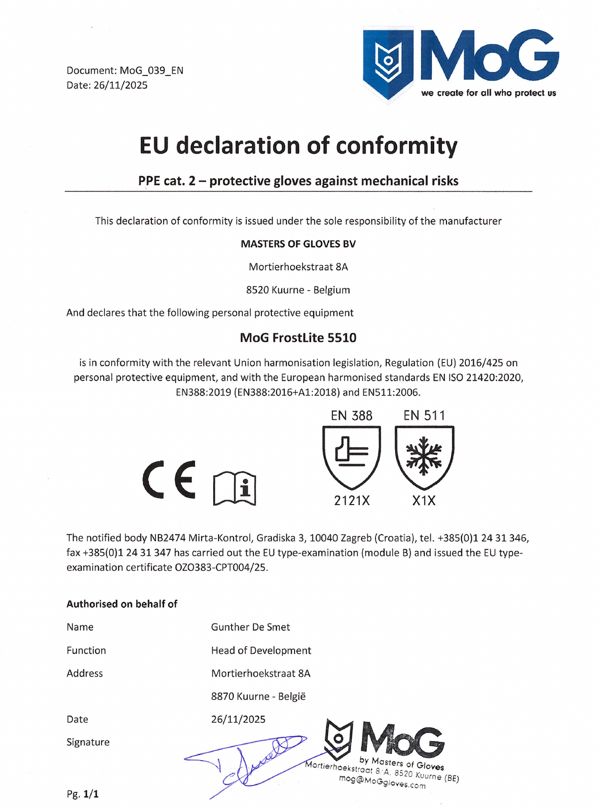 MoG FrostLite Gloves - Black