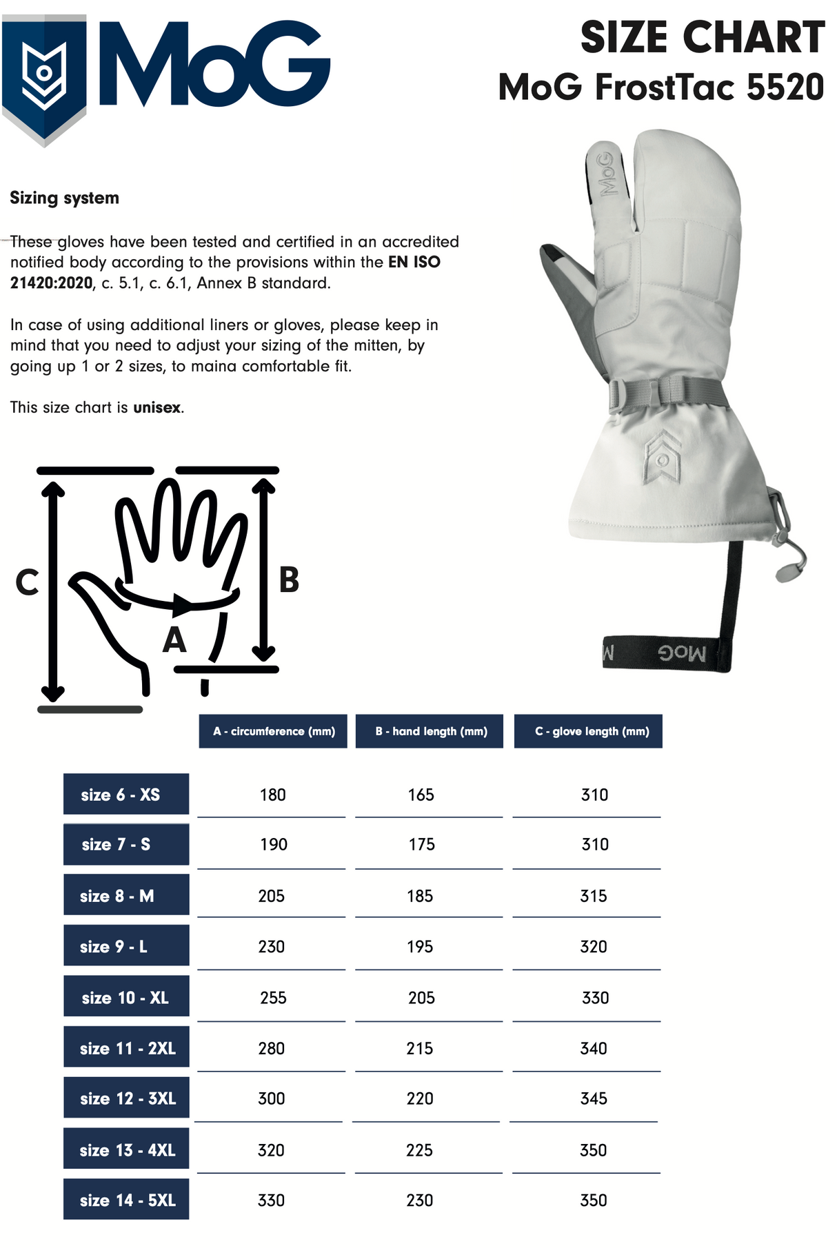 MoG FrostTac ECW Mitten - White