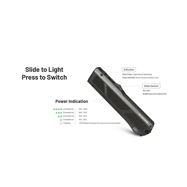 Nitecore EDC17 Genopladelig LED Lygte m. Laser og UV, 1500 Lumen